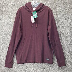 Flag and Anthem Men's Hoodie Sweater Mauldin Thermal Henley Burgundy Large